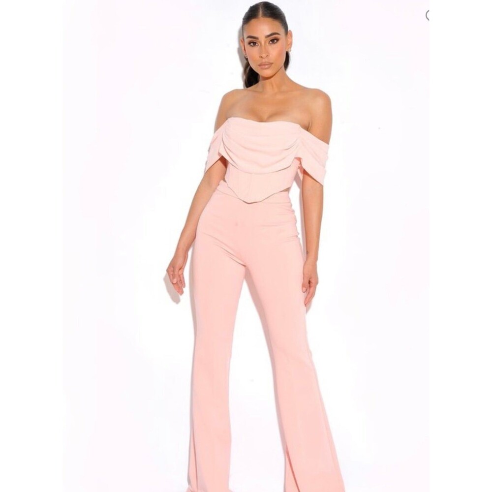 Fitted Crepe Stretch Flare Pants